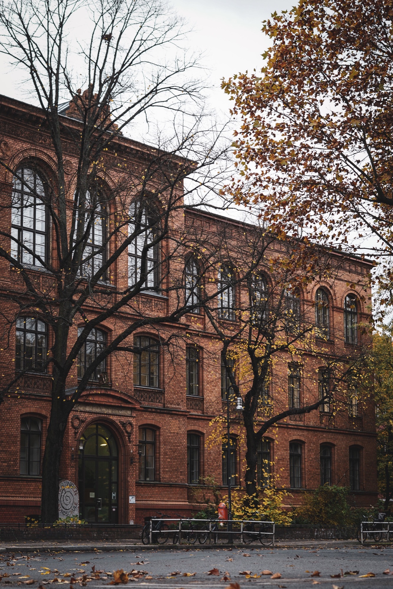 Brick building in Berlin during autumn